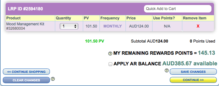 spending doTERRA bonus money from your cart apply AR balance